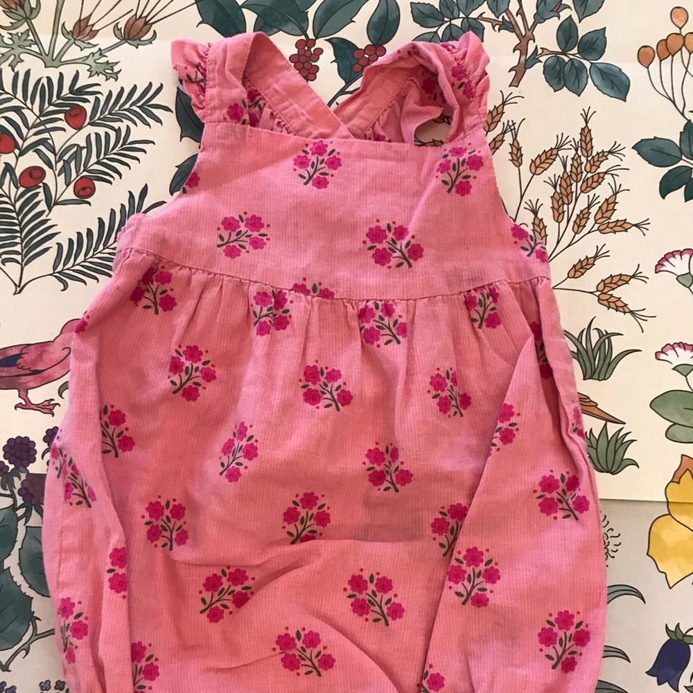 Mini Boden floral pink romper